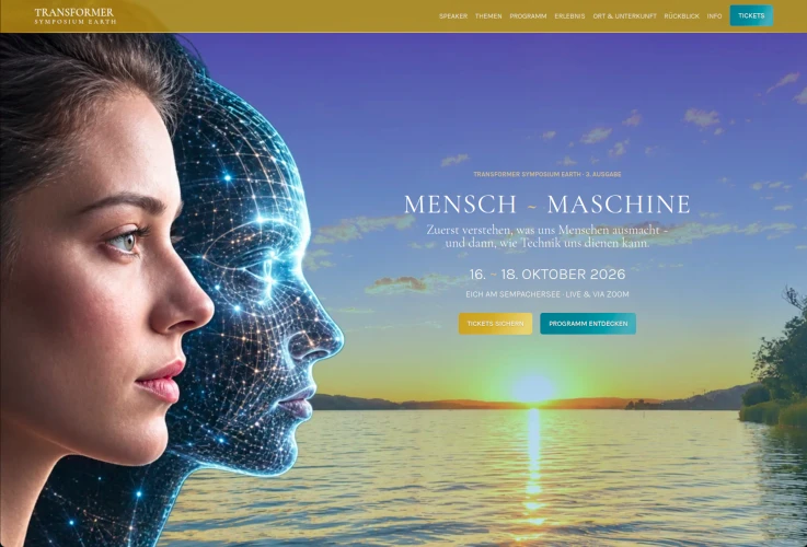 WordPress-Website Transformer Symposium, Startseite des hybriden Symposiums